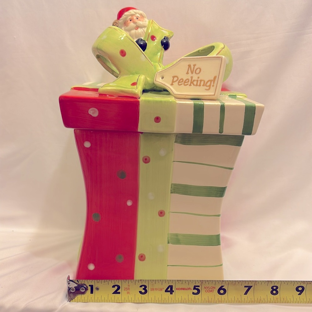 Gently Used Beautiful Cracker Barrel Mingle&Jingle Christmas Ceramic Cookie Jar - Picture 9 of 11